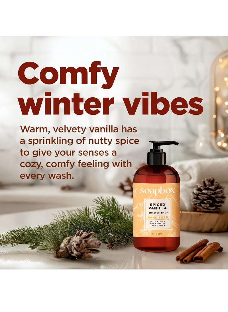 Soapbox - Soapbox Winter Hand Soaps, Spiced Vanilla & Frosted Pomegranate Liquid Hand Soap, Moisturizing Soap, Shea Butter & Aloe, Pack of 4, 12oz - Image 1