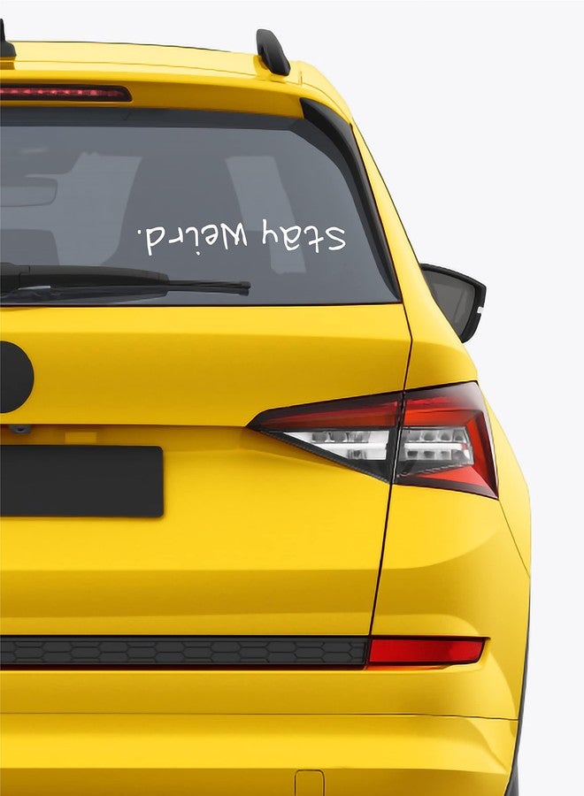 H-TRADINGS ملصق فينيل أبيض مقطوع بدقة، بتصميم "ابقَ غريبًا"، مناسب للقوارب العائمة، والدراجات المائية، والمصدات، والدراجات النارية، والنوافذ، وأجهزة الكمبيوتر المحمولة، والشاحنات، والمركبات الترفيهية، وسيارات الدفع الرباعي، والسيارات. - Image 2