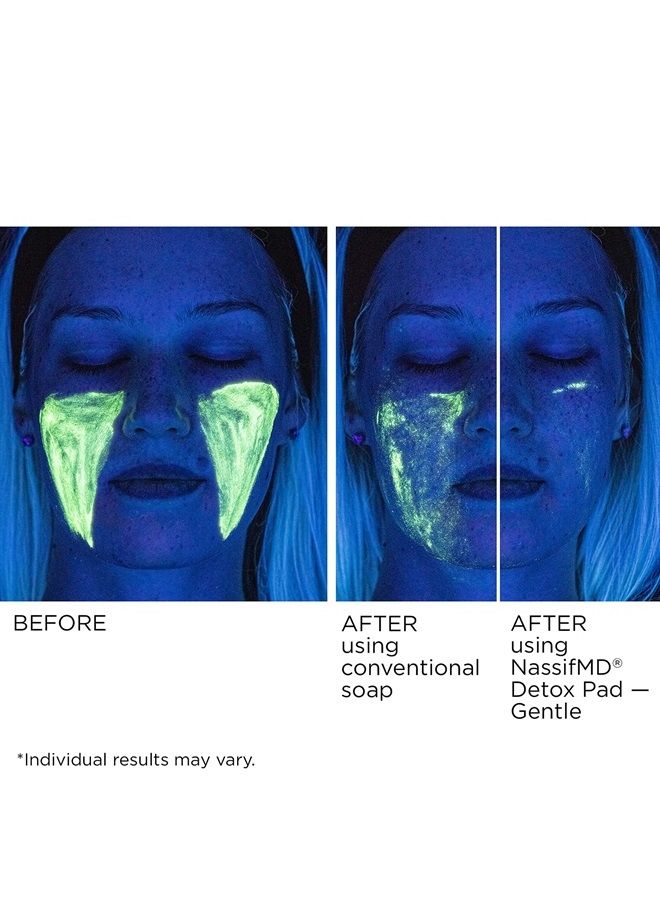 nassif md وسادات ناصف إم دي اللطيفة للوجه - وسادات إزالة السموم لإشراقة الوجه - وسادات مضادة للشيخوخة للبشرة الحساسة - 60 قطعة - Image 2