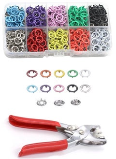 BEILINGDUN 100 Sets Sewing Snaps Fasteners Kit 9.5mm Metal Prong Ring Button with Fastener Pliers Tool for Sewing and Crafting  - Image 1
