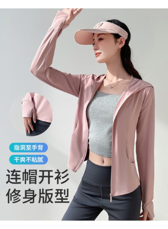 Modal Summer Lightweight Breathable Hooded Sun Protection Simple Outdoor Slim Sport Casual Versatile Jacket Top For Women - Image 1