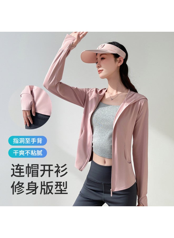 Modal Summer Lightweight Breathable Hooded Sun Protection Simple Outdoor Slim Sport Casual Versatile Jacket Top For Women - Image 2