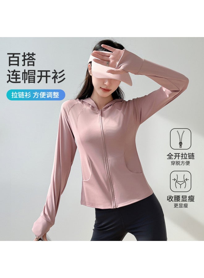 Modal Summer Lightweight Breathable Hooded Sun Protection Simple Outdoor Slim Sport Casual Versatile Jacket Top For Women - Image 4