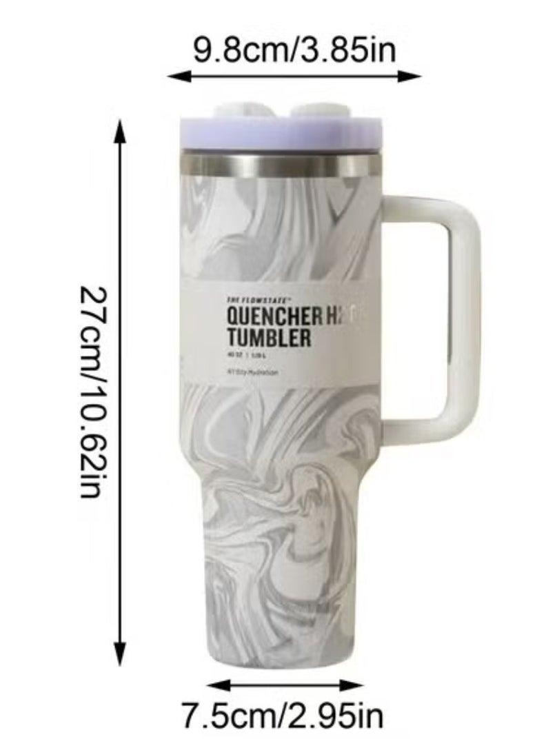 Stanley - "Premium 40oz Stainless Steel Tumbler with Handle, Straw, and Leak-Resistant Lid Perfect for Outdoor & Office Use" - Image 1