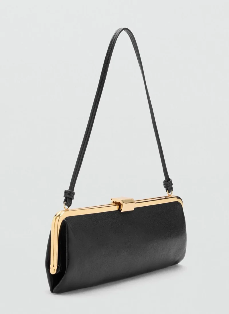 MANGO Metallic clutch handbag