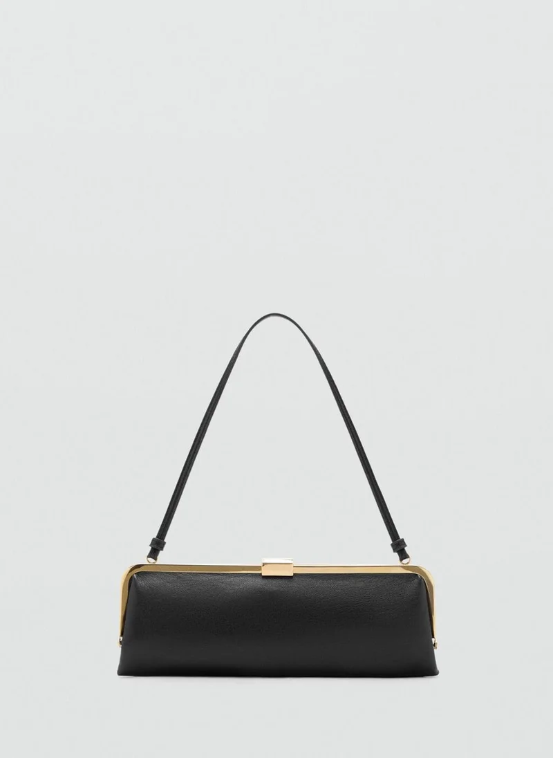 MANGO Metallic clutch handbag