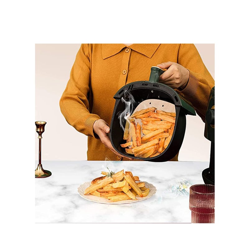 SOLARAE Air Fryer Parchment Paper Liners 8.5 inch Pre Cut Baking Paper Cooking Sheets Perforated Parchment Paper for Air Fryer Bamboo Steamer Basket Square 100 PCS - Image 3