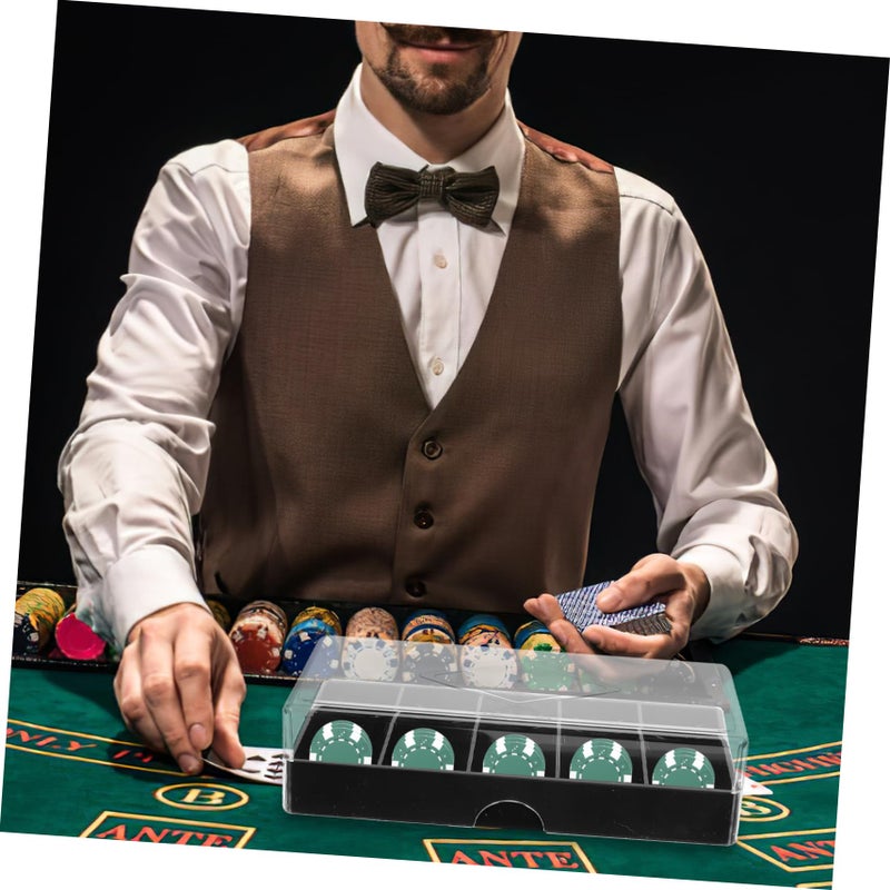 Acrylic Poker Chip Case With Cover Transparent Holder For Chips Cards Dice Storage - Image 5