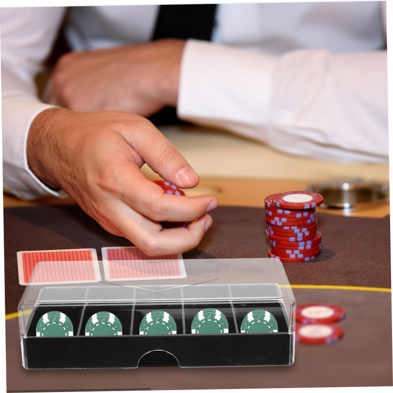 Acrylic Poker Chip Case With Cover Transparent Holder For Chips Cards Dice Storage - Image 3