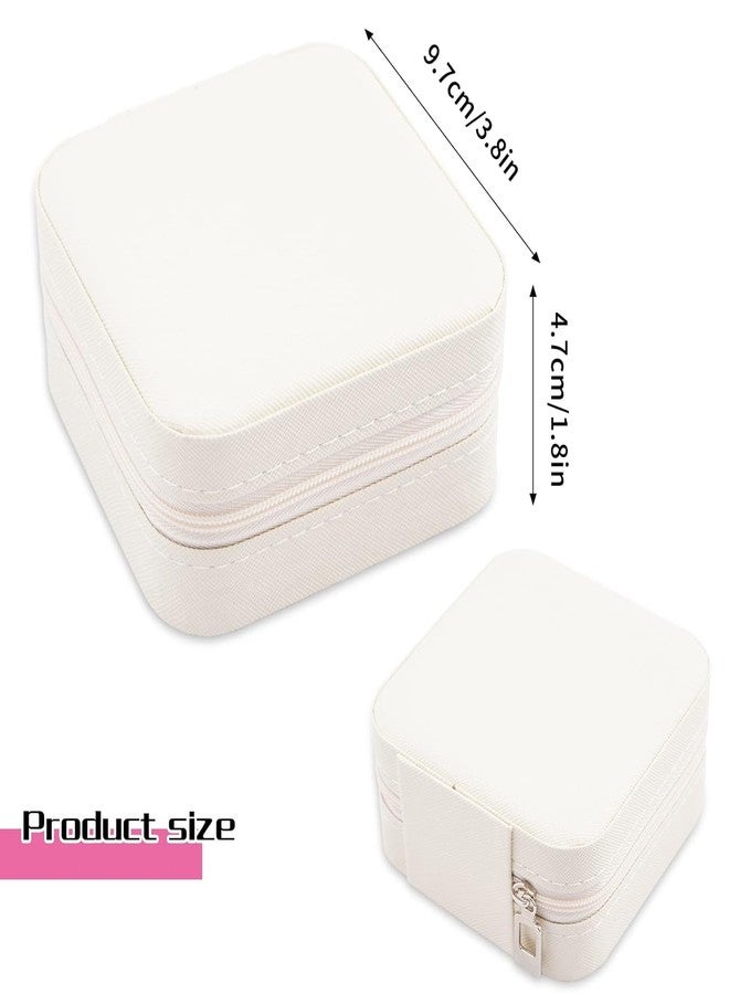 Sixfire® Jewelry Travel Case Small Travel Jewelry Organizer, Portable Jewelry Box Travel Mini Storage Organizer Portable Storage Box For Rings Earrings Necklaces Gift for Women Girls (Off-White) - Image 5