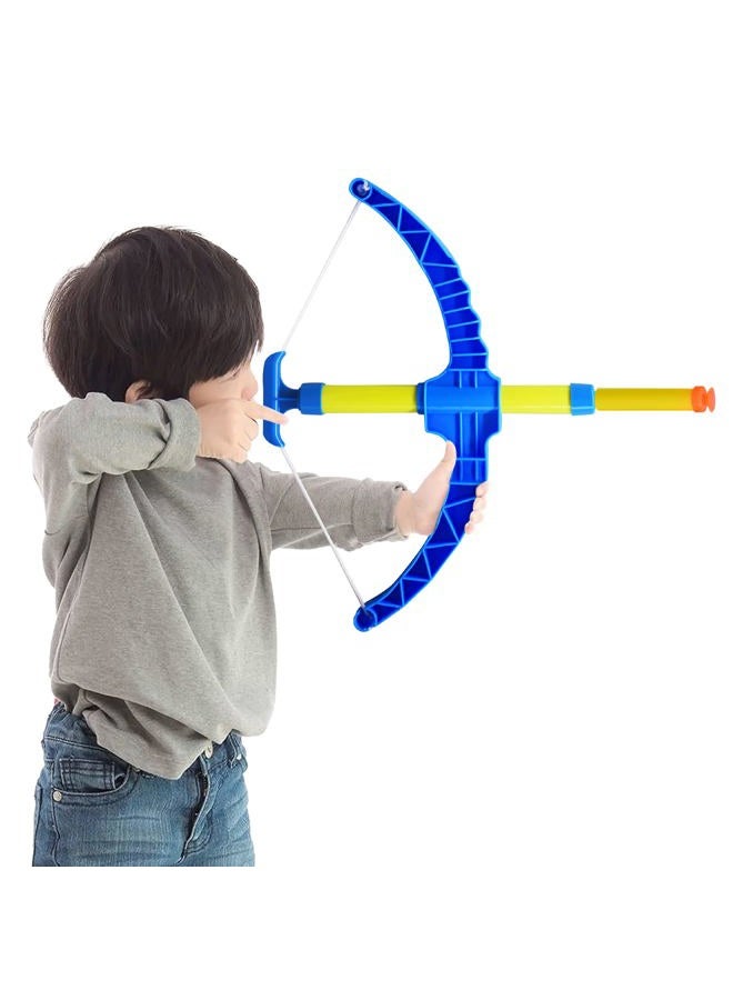 ArtCreativity Super Bow & Arrow Shooter Set | Comes in Blister Card Packaging | Includes Air-Powered Bow, Barrel, Six Soft Darts, Instructions & Cut-Out Dartboard | Sports Toy (Blue) - Image 4