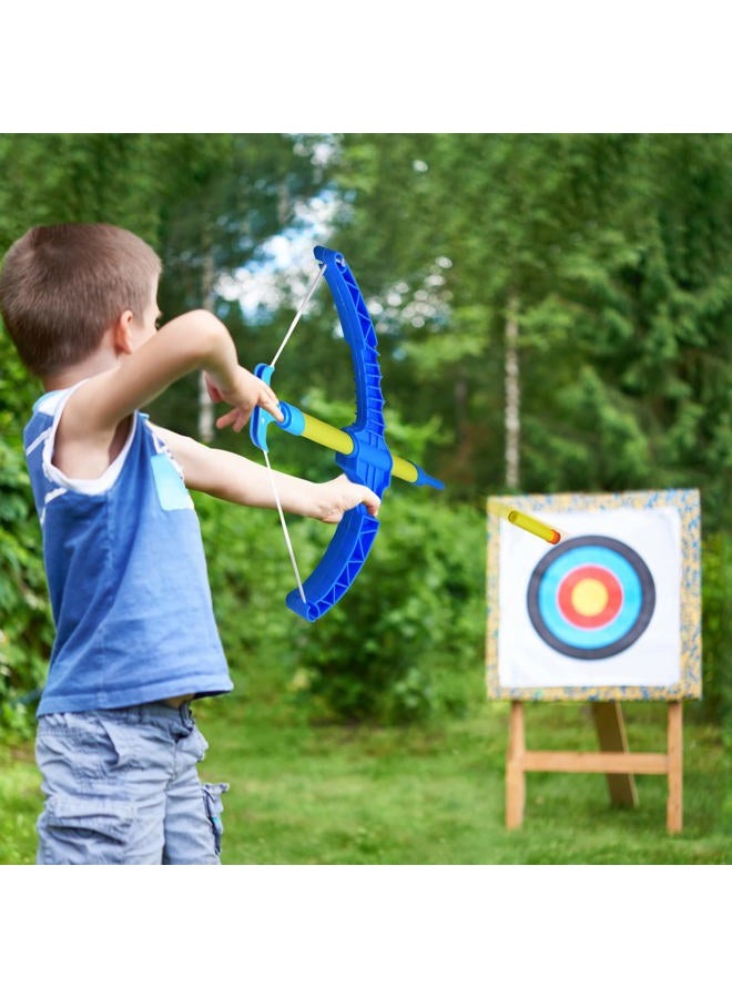 ArtCreativity Super Bow & Arrow Shooter Set | Comes in Blister Card Packaging | Includes Air-Powered Bow, Barrel, Six Soft Darts, Instructions & Cut-Out Dartboard | Sports Toy (Blue) - Image 5