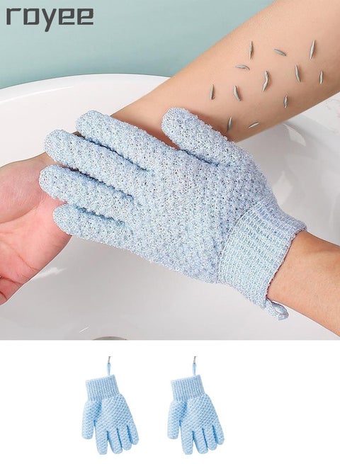 1 مزدوجة حمام القفازات الجسم والوجه الطبيعية منشفة القرع تقشير حمام القفازات ، والقفازات حمام إزالة الجلد الميت ، الكبار والأطفال على الوجهين ستوكات حمام القفازات