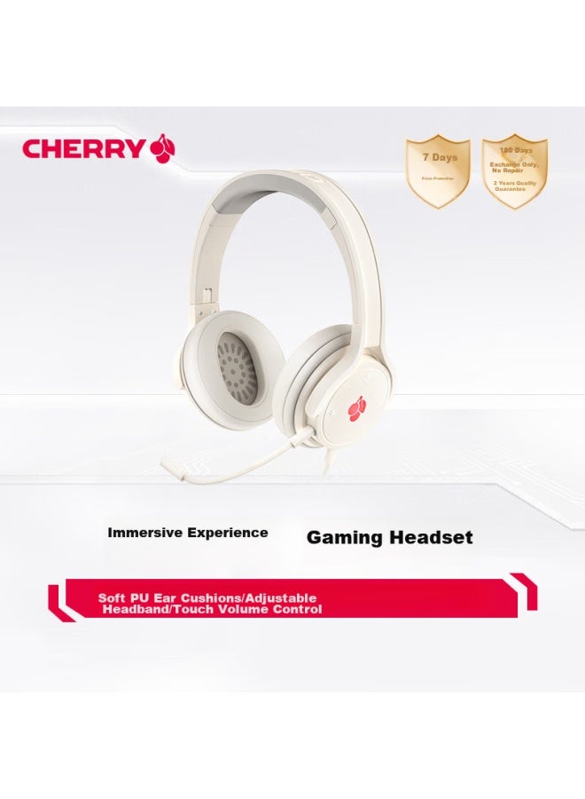 Cherry Hc2.2 Gaming Headset With Microphone, Virtual 7.1 Surround Sound, Over-ear Headphones, E-sports Headset, White - Image 1