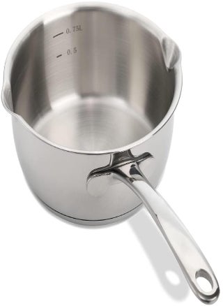 DEAYOU 18/10 Stainless Steel Butter Warmer Pan, 0.8-Quart Measuring Saucepan with Dual Pour Spout, Small Milk Butter Melting Pot, Induction Heavy Bottom Sauce Pan for Stove Top, Soup, Chocolate, 25OZ - pzsku/ZB3C80580612379776F0BZ/45/_/1694167551/c85c4085-0366-4c35-b58c-412a4ecdecc4