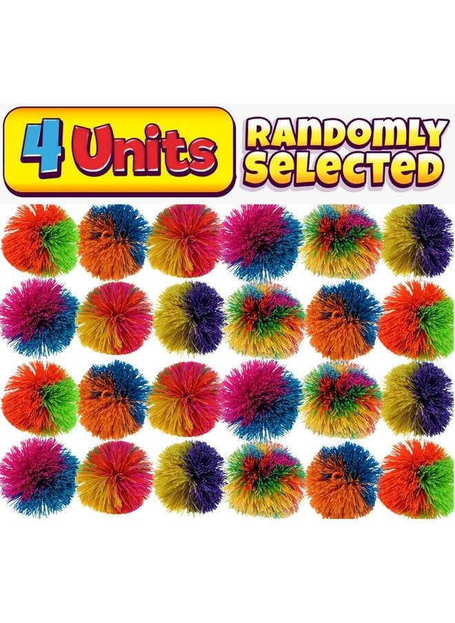 Ja-Ru - Bandy Ball Rubber String Spike Ball (4 Balls Random Selected Color) 3" Fidget Stress Ball Toy Elastic Fidget Toy Balls Pull Stretch Soft Squishy Sensory Toy Therapy For Kids 10704S - Image 1