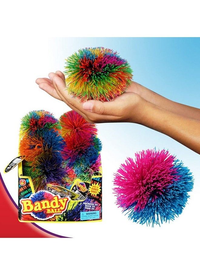 Ja-Ru - Bandy Ball Rubber String Spike Ball (4 Balls Random Selected Color) 3" Fidget Stress Ball Toy Elastic Fidget Toy Balls Pull Stretch Soft Squishy Sensory Toy Therapy For Kids 10704S - Image 1