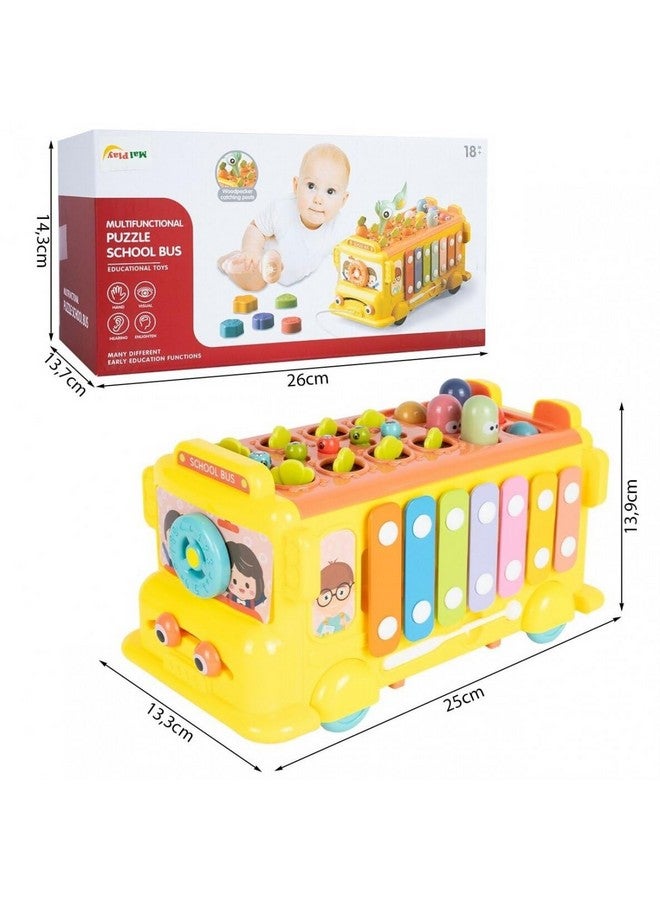 Magicwand ® Intelectual Montessori Musical Carrot Harvest,Fishing Shape Sorter Educational School Bus【With 9 Functions】 For Toddlers【Pack Of 1 Bus】【Multi-Colored】 - Image 4