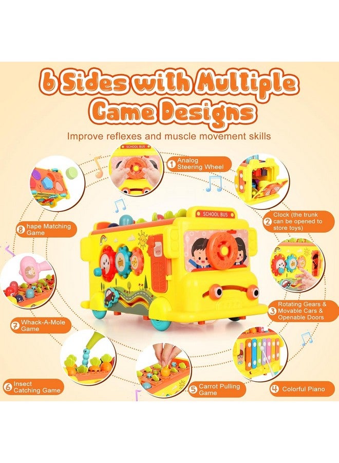 Magicwand ® Intelectual Montessori Musical Carrot Harvest,Fishing Shape Sorter Educational School Bus【With 9 Functions】 For Toddlers【Pack Of 1 Bus】【Multi-Colored】 - Image 2