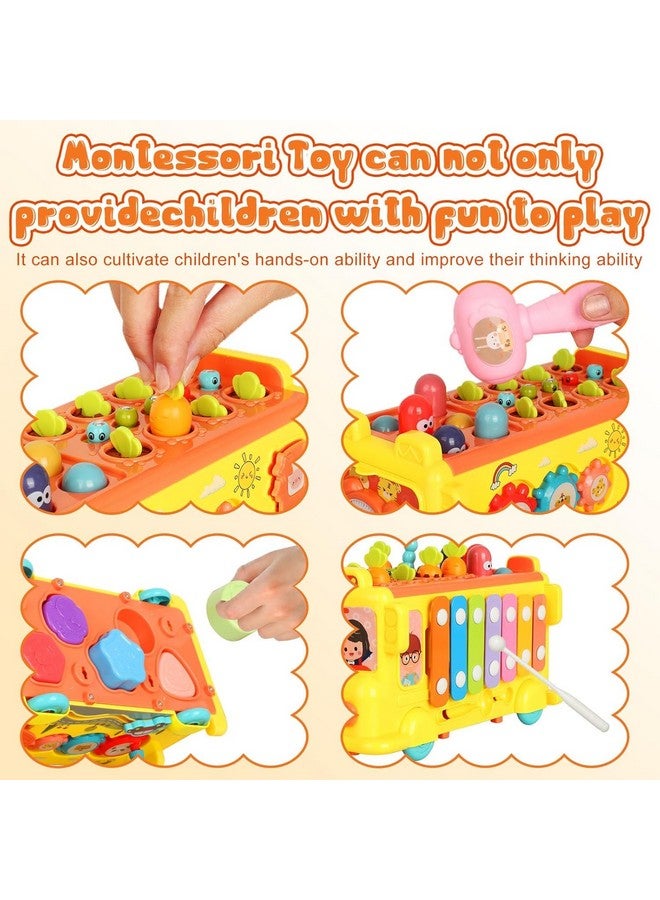 Magicwand ® Intelectual Montessori Musical Carrot Harvest,Fishing Shape Sorter Educational School Bus【With 9 Functions】 For Toddlers【Pack Of 1 Bus】【Multi-Colored】 - Image 3