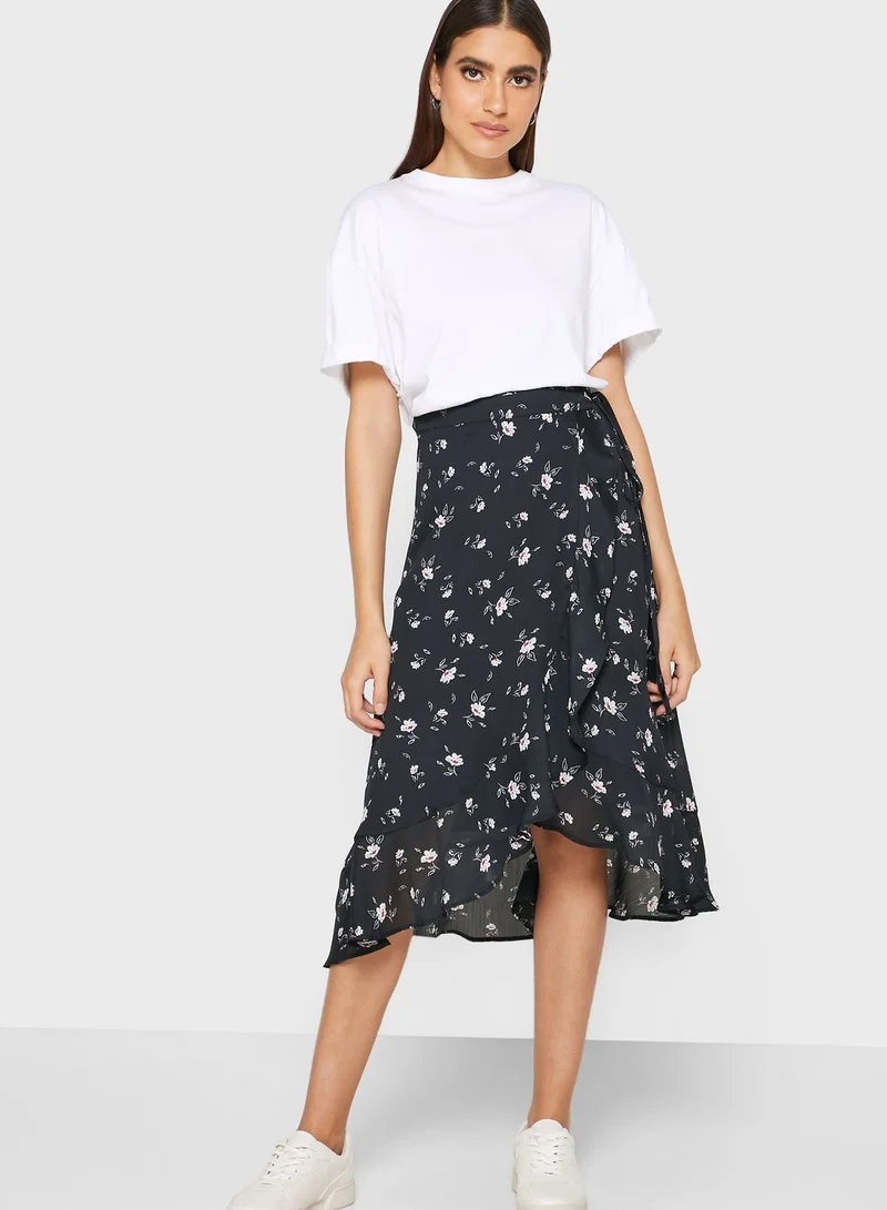 SALSA Floral Print Midi Skirt