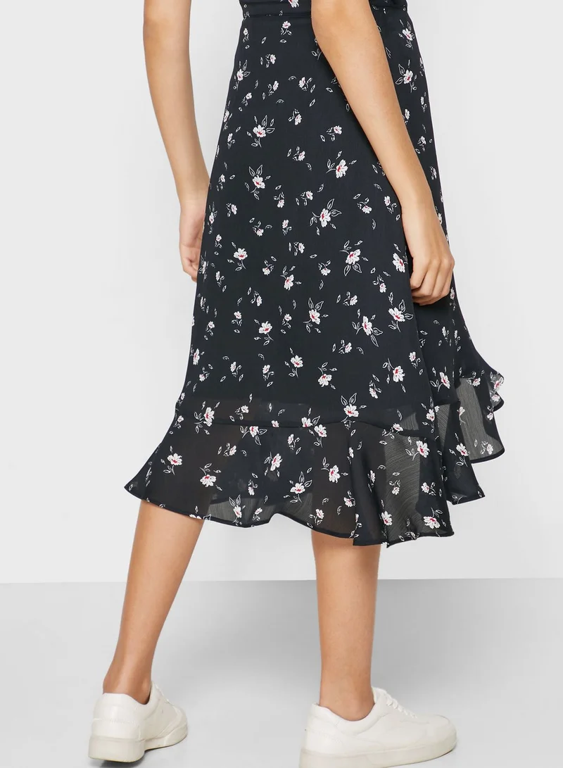 SALSA Floral Print Midi Skirt