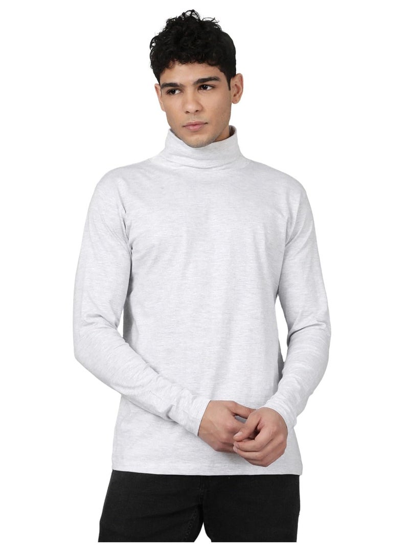 KRYPTIC Men’s Winter Wear Solid Turtleneck T-Shirt - Comfortable Cotton Full Sleeve Casual Top - Image 1