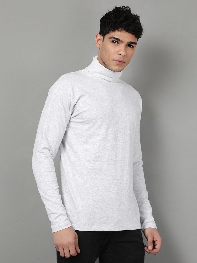KRYPTIC Men’s Winter Wear Solid Turtleneck T-Shirt - Comfortable Cotton Full Sleeve Casual Top - Image 3