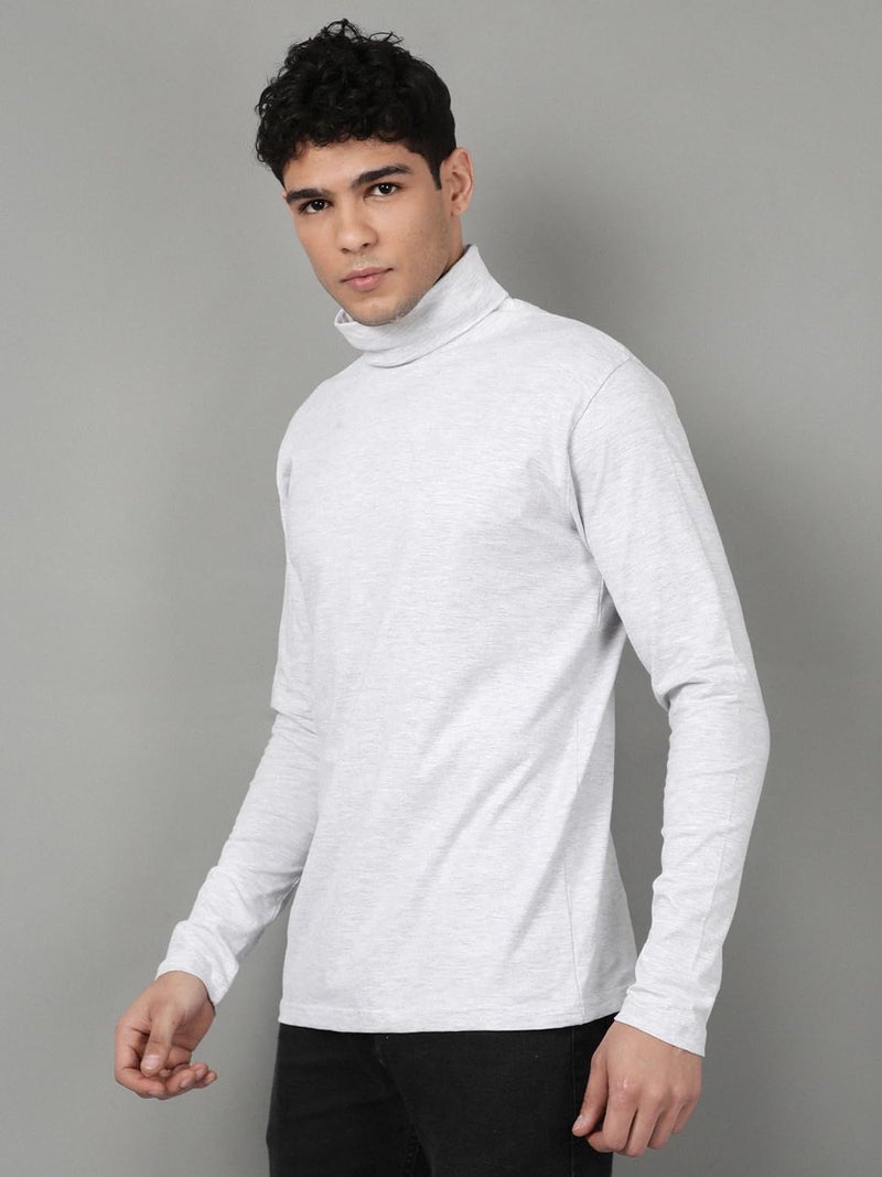 KRYPTIC Men’s Winter Wear Solid Turtleneck T-Shirt - Comfortable Cotton Full Sleeve Casual Top - Image 4