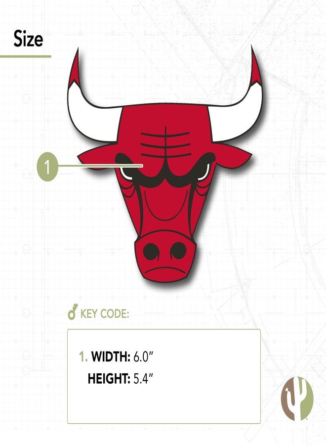 Desert Cactus Chicago Bulls NBA Officially Licensed Sticker Vinyl Decal Laptop Water Bottle Car Scrapbook (Individual 4) - Image 3