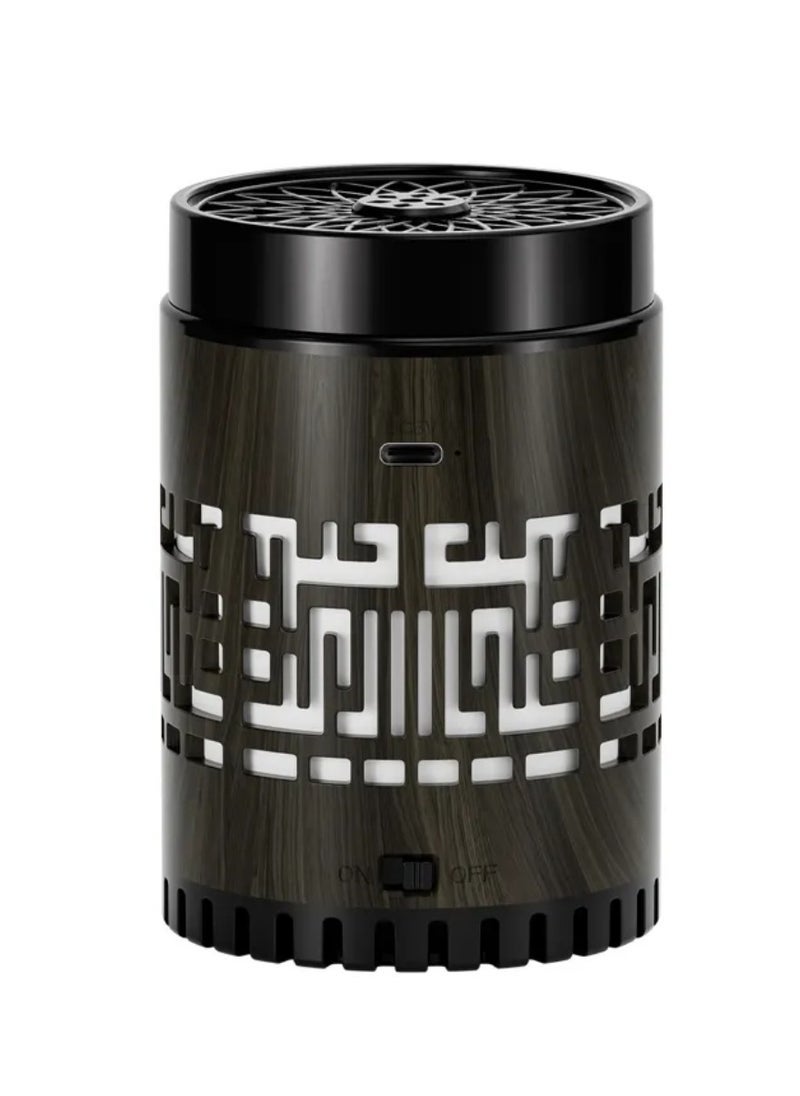 ELTRAZONE SQ-309 Quran Speaker & Mini Incense Burner Bakhoor Remote & App Control With Multicolor Changing Bluetooth Speaker Night Light With 15 Languages Quran Speaker Bukhoor Burner 8GB Space Natural Wood - Image 4