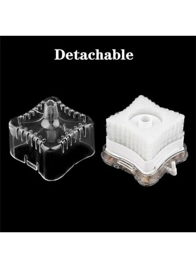 Huangxin Compact Aquarium Filter Aquarium Sponge with Removable Activated Carbon Air Stone White 3.15 Inches Compact Bio Filter Pneumatic Square Aerator Suitable for Betta Fish Breeding Tanks - Image 4