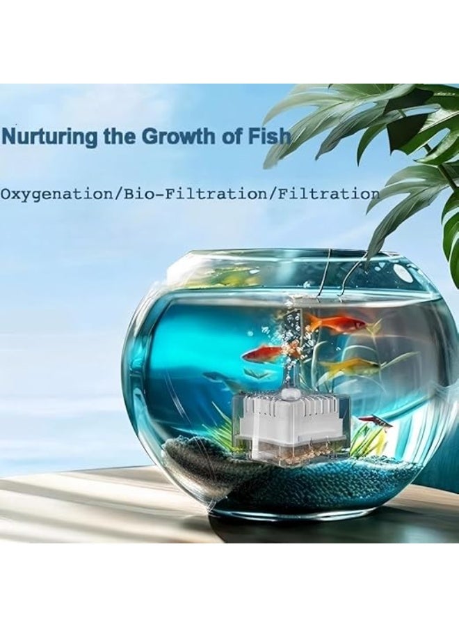 Huangxin Compact Aquarium Filter Aquarium Sponge with Removable Activated Carbon Air Stone White 3.15 Inches Compact Bio Filter Pneumatic Square Aerator Suitable for Betta Fish Breeding Tanks - Image 3