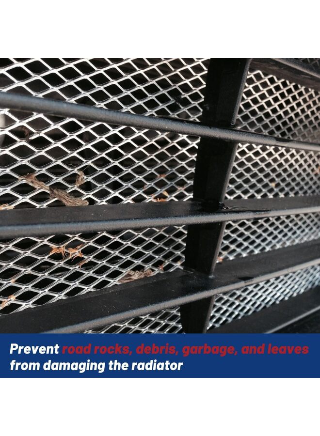شبكة شواء سيارة  40 بوصة × 13 بوصة من سبائك الألومنيوم العالمية، مصد شبكي للسيارات بفتحة معينة 6 × 12 مم، واحدة من أكثر شبكات الأشكال متعددة الوظائف باللون الأسود - Image 5