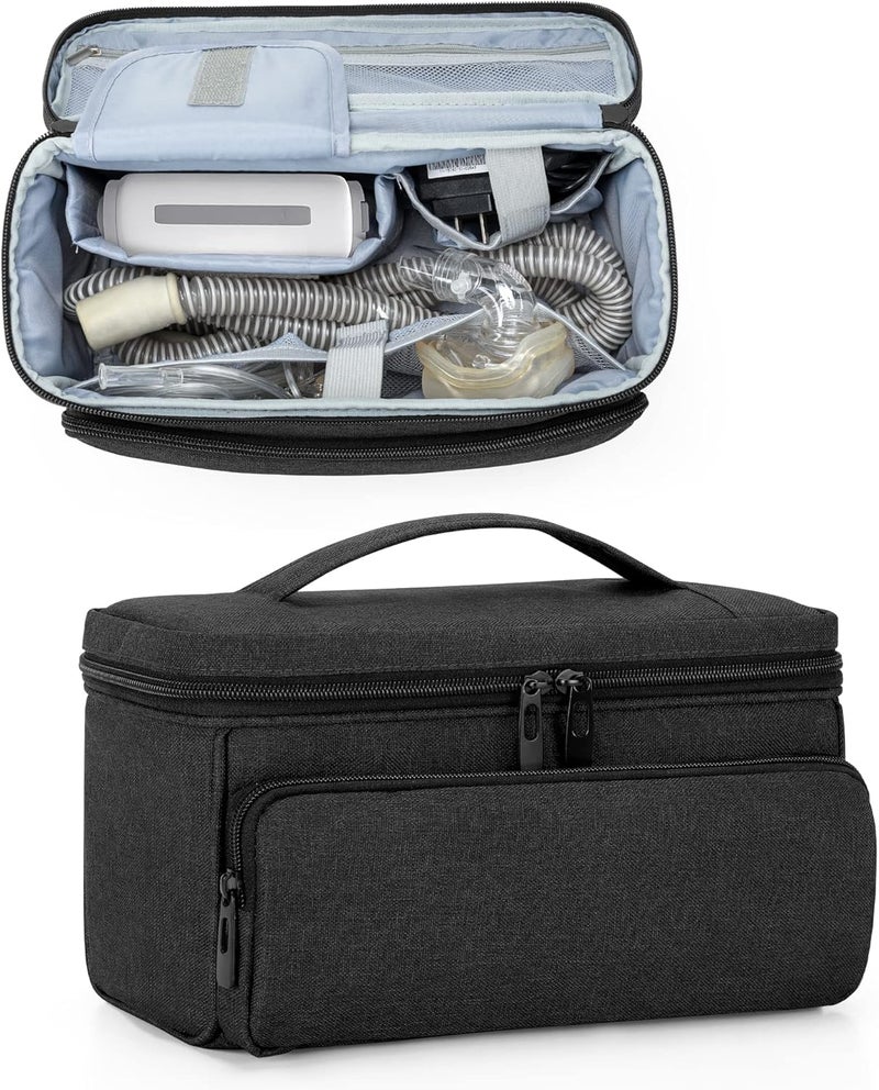 CURMIO CPAP Travel Bag Compatible for ResMed AirMini, CPAP Machine Carrying Case for CPAP Supplies, Black (Empty Bag Only, Patent Design)