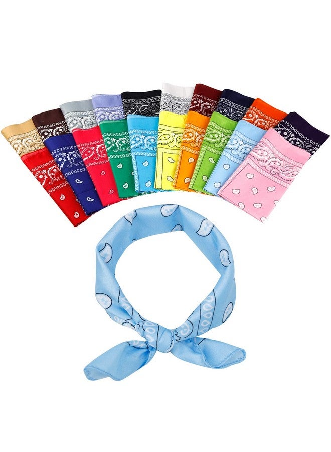 Jeatonge 20 Pcs Assorted Bandanas Paisley Cowboy Polyester Headbands 22x22 inch - Image 4