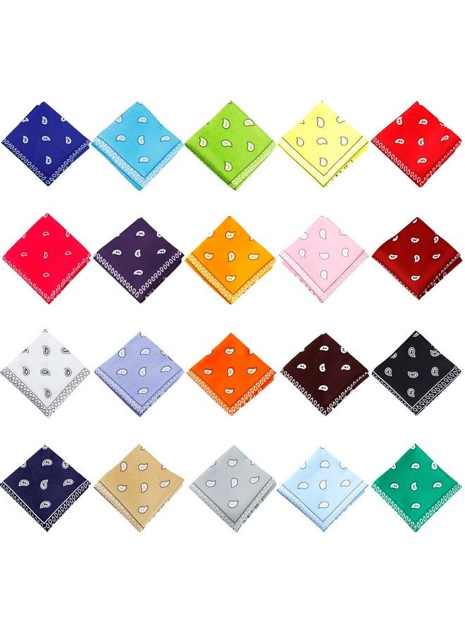 Jeatonge 20 Pcs Assorted Bandanas Paisley Cowboy Polyester Headbands 22x22 inch - Image 5
