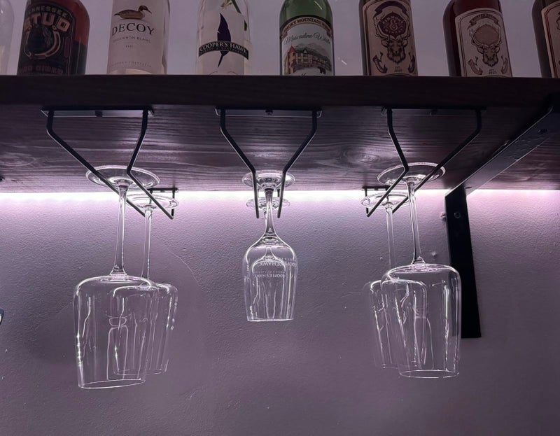 RedDreamer 10.8 Inch Black Wine Glass Rack, Under Cabinet Wine Glass Holder Stainless Steel Stemware Rack - Hanging Stemware Holder for Cabinet Kitchen Bar, Set of 4 - Image 5