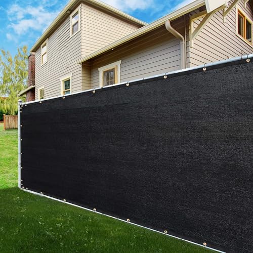 ShadeMart شيد مارت 6' × 50' شاشة خصوصية سياج سوداء قماش ظل HDPE، حجب رؤية بنسبة 90%، مع حلقات، جودة تجارية ثقيلة، روابط سلكية مضمنة (نقوم بتخصيص الحجم) - Image 1