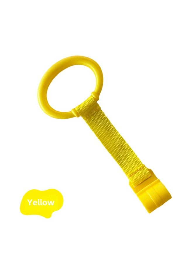 Hand-pull Ring Children's Game Fence Special Crib Hanging Ring Baby Standing Balance Auxiliary Learning Not To Exercise Arm Strength-Specifications:Yellow Toddler Pull Ring  - Image 1