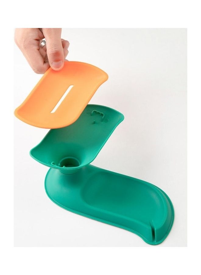 Generic - 5-Piece Double-Layer Soap Box Set Green/Orange - Image 1