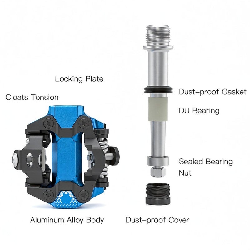 GEWAGE Aluminum Alloy Bicycle Pedal Red - SPD Pedal with Sealed Bearings - Waterproof Flat Platform Pedal with Antiskid Nail Surface for Long Ride Comfort and Pedaling Efficiency - Image 5