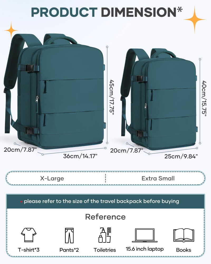 coofay Large Travel Backpack Carry on Flight Approved Mochila De Viaje Carry on Backpack for Airplanes Spirit Airlines Personal Item Bag 18x14x8 Inches Travel Bag Traveling Backpack for Women Men - Image 3
