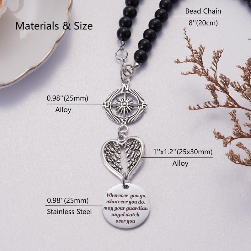 Ralukiia Guardian Angel Rearview Mirror Charm, Wherever You Go Whatever You Do May Your Guardian Angel Watch Over You, New Driver Gift, Car Decor, Hanging Angel Ornament for Car Mirror - Image 5