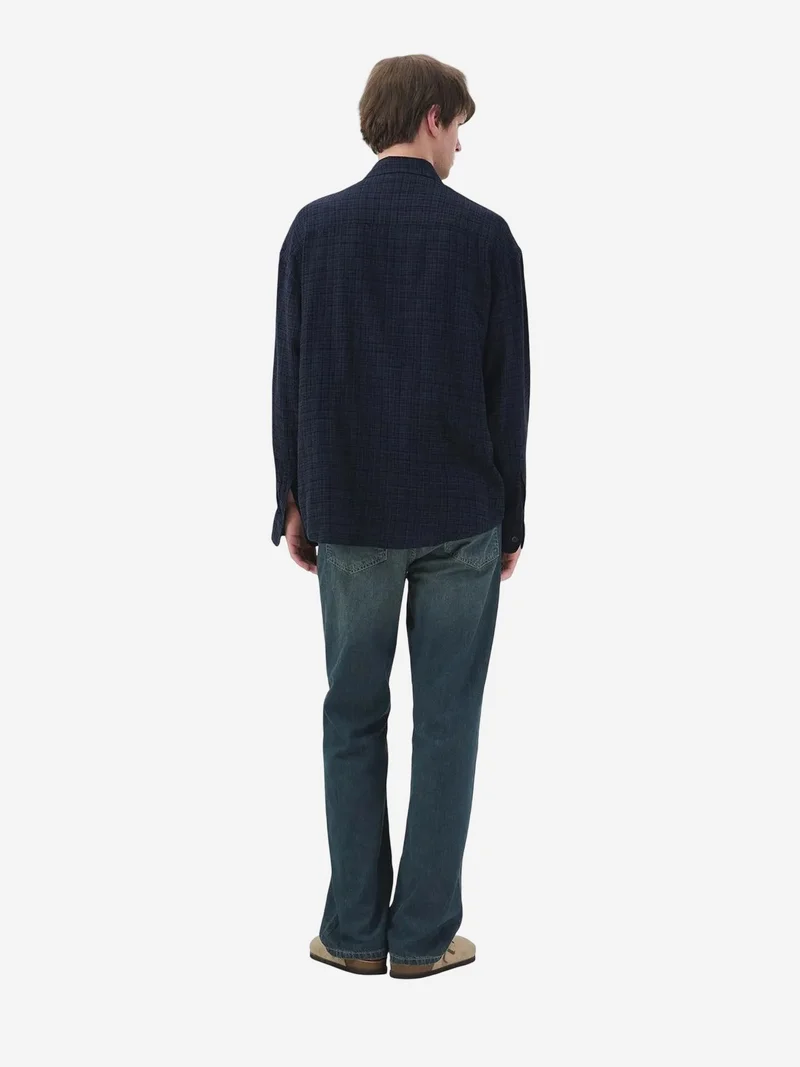 Giesto Navy Blue GIESTO Men's Relaxed Fit Plaid Cotton Shirt for Men | Best Price UAE