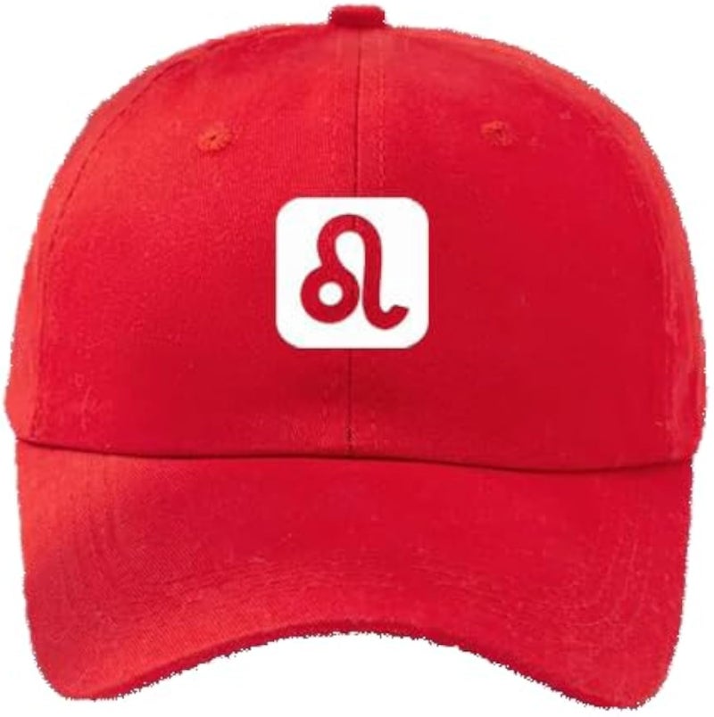 CAP (RED) White logo for men and women with sun protection.sports cap with distinctive shapes(Leo) (152)
