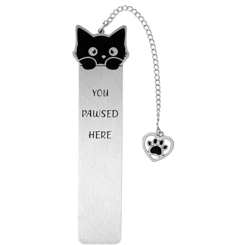 TecoKart® Cat Bookmark – Metal Cute Bookmark Aesthetic for Books | Durable Bookmarks Metal Gift for Books Lovers | Elegant Books Marks Aesthetic for Reading & Journaling - Image 1