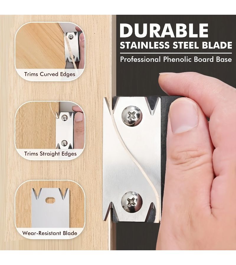 Woodworking Edge Trimmer Manual Edge Banding Tool with Trimmer Replacement Blades for Furniture Making - Image 4