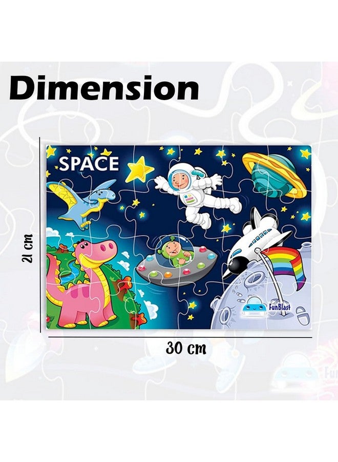 فنبلاست ألغاز الصور المقطوعة من فن بلاست للأطفال، ألغاز صور رواد الفضاء، ألعاب ألغاز تعليمية، ألغاز أرضية للأطفال، مجموعة من 3 قطع (72 قطعة) (متعددة الألوان، مقاس 30 × 22 سم) - Image 2
