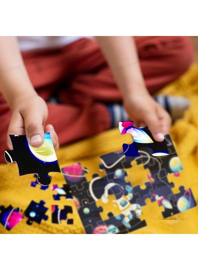 فنبلاست ألغاز الصور المقطوعة من فن بلاست للأطفال، ألغاز صور رواد الفضاء، ألعاب ألغاز تعليمية، ألغاز أرضية للأطفال، مجموعة من 3 قطع (72 قطعة) (متعددة الألوان، مقاس 30 × 22 سم) - Image 4